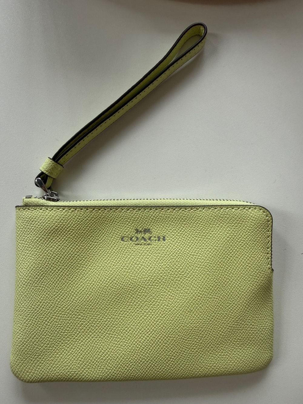Coach Lemon Yellow Leather Wristlet